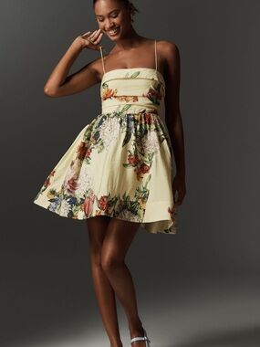 Maeve mini dress with crinoline. Never been worn! Adjustable spaghetti straps